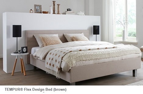 Tempur flex design bed brown,90x200,160x200,210,180x200,210 cm,hoofdbord horizontale strepen met zijpanelen voor schotelbodem,theo bot zwaag hoorn matras